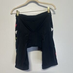 New Women's Beroy Cycling Shorts Bike Quick Dry Padded Black Rainbow Size Large